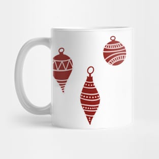 Cute Christmas Tree Ornament Doodle in Cranberry Red Mug